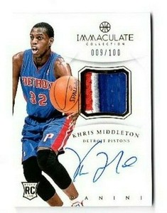 2012/13 PANINI IMMACULATE KHRIS MIDDLETON PATCH AUTO RC (009/100)