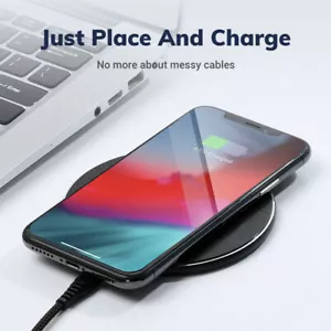 QI Wireless Charger Fast Charging Pad For Apple iPhones Samsung Galaxy. - Picture 1 of 4