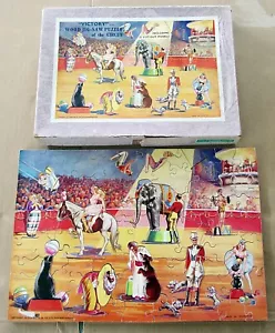 Vintage Victory Plywood Jig-Saw Puzzle Circus 89 Pieces with Box 12 Cut Outs - Picture 1 of 8