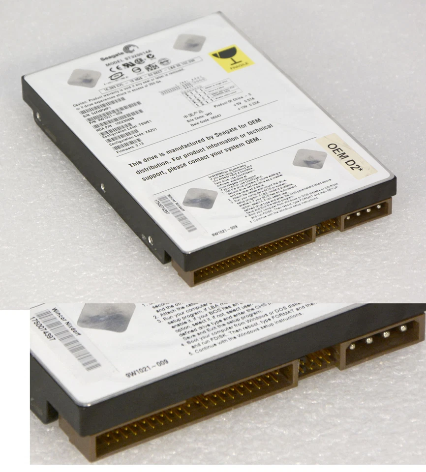 3.5" 8.89 cm 20 GB IDE PATA Hard Disk Drive Seagate ST320014A F87 - Image 1 of 1