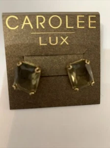 NWT Carolee gold tone rectangle stud earrings Js 904U - Picture 1 of 3