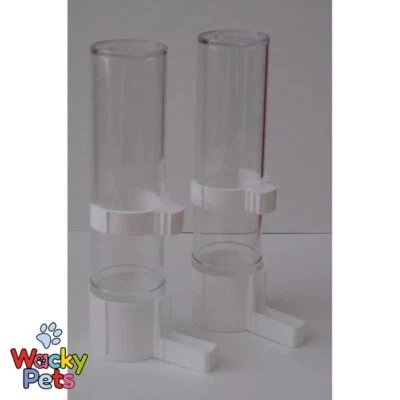 BIRD DRINKER / TUBULAR WATER FOUNTAIN / FEEDER x 2. Approx 16cm tall - Image 1 of 4