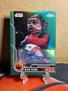 2023 Chrom Star Wars grün Refraktor 39/99 Mike Quinn as Nien Nunb Auto #80 - Bild 1 von 2