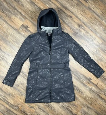 Outdoor Research Women's Black Rainproof Hooded Trench Coat Floral Size Small - Image 1 of 4