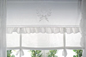 Raff Gardine Mathilde 100cm Rollo Raffgardine Raffrollo Landhaus shabby Vintage - Bild 1 von 9