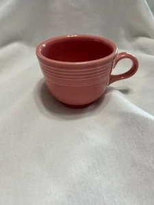 Fiesta Ware Homer Laughlin Flamingo (Coral Pink) Coffee Tea Cup & Saucer - Picture 1 of 6