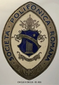 ROMA SOCIETÀ POLIFONICA ROMANA STATO PONTIFICIO DISTINTIVO LIBERTY VATICANO - Picture 1 of 6