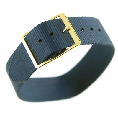 18mm Sport Strap Wrap Thin Nylon Blue Replacement Mens Watch Band 370 - Image 1 of 4
