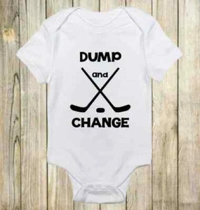 Funny Hockey Baby Ice Ice Dump Change Daddy Slipped One Cute Bodysuit - Picture 1 of 7