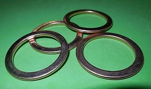 Kawasaki KZ900 Z1 900 KZ1000 KZ1100 - Set of 4 COPPER Exhaust Gaskets Made Japan - Picture 1 of 5