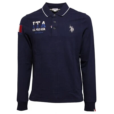 4441K  polo uomo U.S. POLO ASSN. blue heavy cotton t-shirt man - Imagen 1 de 4