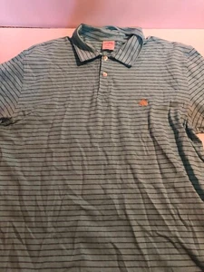 Brooks Brothers Blue Polo Shirt Men's M Blue With Stripes 100% Cotton - Picture 1 of 2