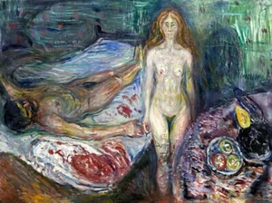 EDVARD MUNCH DEATH OF MARAT EXPRESSIONISM ART GICLEE PRINT FINE CANVAS - Picture 1 of 4