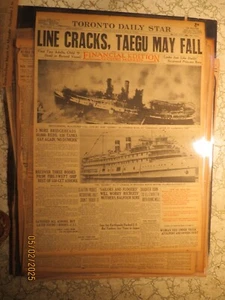 Schiffsgeschichte Zeitung 1950 QUEBEC LUXUSSCHIFF BRENNT ST LAURENCE KANADA - Bild 1 von 1