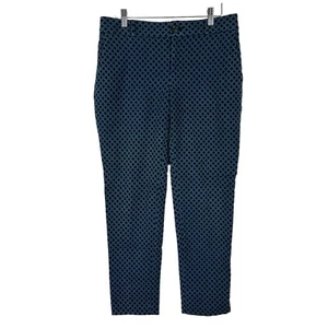 Banana Republic Pants Camden Women Size 4 Blue Diamond Jacquard Ankle Preppy - Picture 1 of 10
