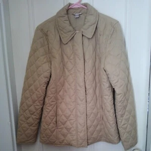 White Stag Woman's S(4-6) Tan Quilted Zip Front Jacket Coat Lightweight Coat - Picture 1 of 9