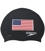 Speedo Silicone Flag Swim Swimming Cap Black Lightweight And Durable 7510008-001