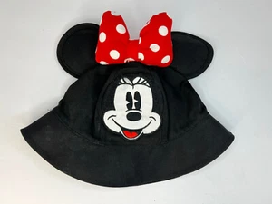 Disney Kinder Fischerhut Minnie Maus Ohren gesticktes Logo Kleinkind schwarz - Bild 1 von 5