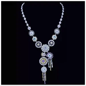 Made With Swarovski Crystals The Iza Spectacular Colorful Necklace S1 - Picture 1 of 8