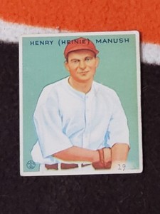 1933 goudey heinie manush vg condition original