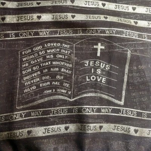 Sciarpa scialle avvolgente in chiffon Jesus is Love marrone oro 60" per 20" tema Christain - Foto 1 di 5