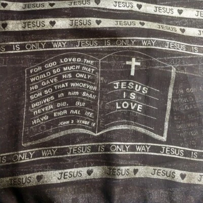 Jesus is Love  Brown Gold Chiffon Wrap Shawl Scarf 60" by 20" Christain Theme - Image 1 of 4