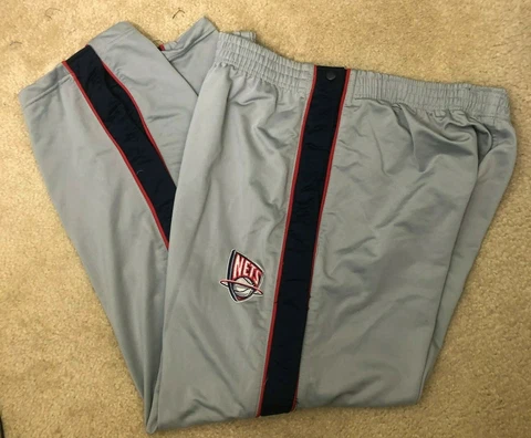 VTG Reebok New York NETS NBA Tear Away Warm Up Track Pants Sz XL Original Logo Cover