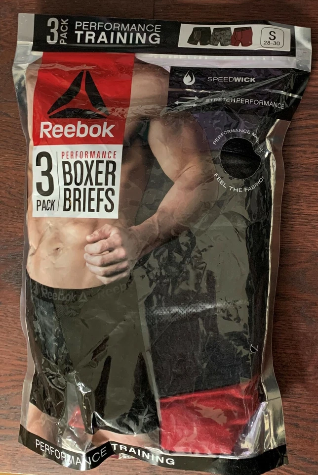Cueca boxer REEBOK Performance pacote com 3 preta/cinza/vermelha, S 28-30  - Imagem 1 de 1
