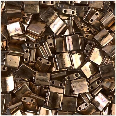 Cuentas cuadradas de 2 agujeros Miyuki Tila 5 mm metálico bronce oscuro 7,2 GM TL457 Foto 1 de 4