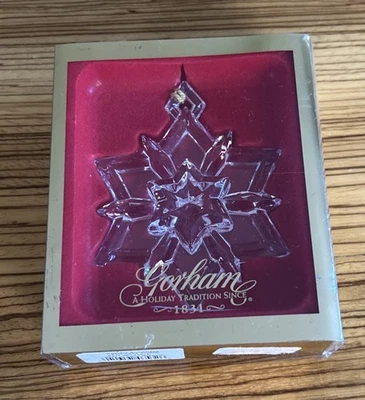 Gorham Crystal 2000 Copo de Nieve Adorno Recuerdo de Navidad RARO DIFÍCIL DE ENCONTRAR Conmemorativo Foto 1 de 4