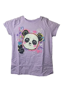 Neu mit Etikett Mädchen Kinder T-Shirt Ort Panda Frieden lila Schule - Bild 1 von 3
