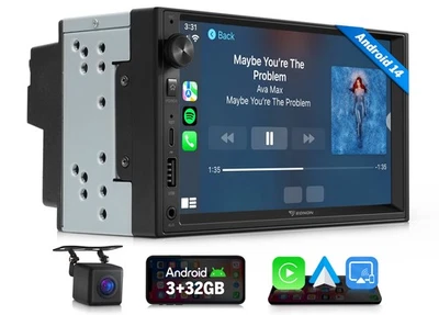 Android 14 Auto Double 2Din 7" Car Stereo Radio GPS Navi System CarPlay WiFi DSP - Image 1 of 4