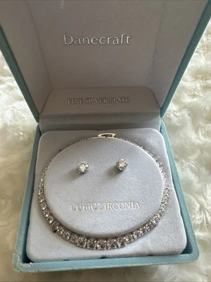 Danecraft Silver plated Cubic Zirconia Delicate Earrings And Bracelet - Image 1 of 3