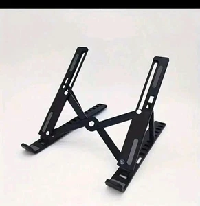Laptop Stand – Ergonomic, Foldable, Black/Silver - Adjustable XL - Picture 1 of 5