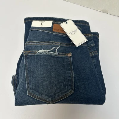 Denim envejecido de tiro medio azul Judy nuevo con etiquetas talla grande estilo #182132 lavado oscuro Foto 1 de 4