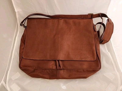 Vtg Gonari Brown Genuine Leather Latinco Laptop Bag Made in Columbia 16"x12"x4" - Изображение 1 из 4