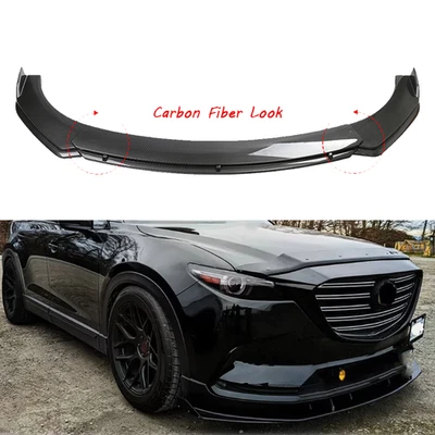 For Mazda CX-7 CX-9 Car Front Bumper Lip Spoiler Splitter Kit Carbon Fiber Style Foto 1 de 4