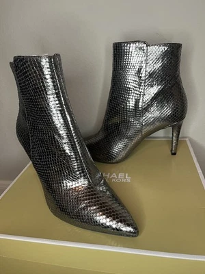 Botín Michael Kors Dorothy Flex Mid Cuero Metálico Talla 7 Nuevo En Caja Foto 1 de 4