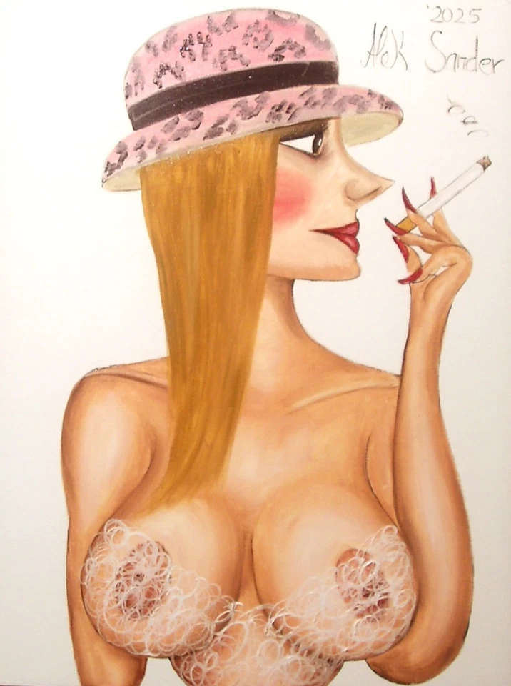 Manufaktur Alek Sander Öl naive Madame  Cohiba Goldene 20er Jahre Babylon Berlin - Bild 1 von 1