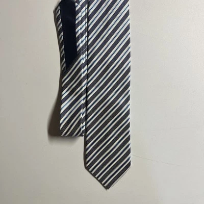 Corbata de cuello Italo Ferretti en azul con rayas blancas/azules 100 % seda nueva con etiquetas  Foto 1 de 4