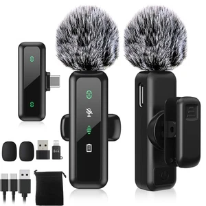 USB C Wireless Lavalier Microphone for iPhone 15/16, Mini Lav LED Mic for And... - Picture 1 of 7