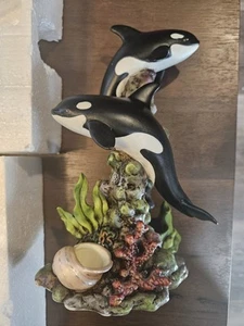 Classic Treasures Feines Porzellan ORCA Unterwasser Skulptur 8,5" Neu in offener Box - Bild 1 von 11