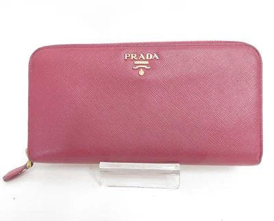 Autentico portafoglio lungo PRADA Saffiano in pelle con zip rotonda I#45684 - Immagine 1 di 4