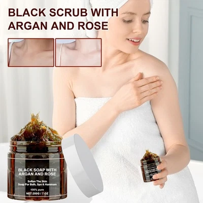Body Scrub Argan Oil Moroccan Black Shower Balm Deodorizing Shower brilliant - Image 1 of 4