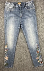 Driftwood Jeans Womens 29 Blue Mid Rise Jackie Skinny Embroider (B) - Picture 1 of 11