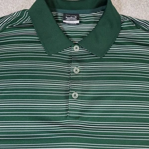 Nike Golf Dri-Fit Poloshirt Herren Kurzarm Gr. XL grün gestreift Kragen - Bild 1 von 7