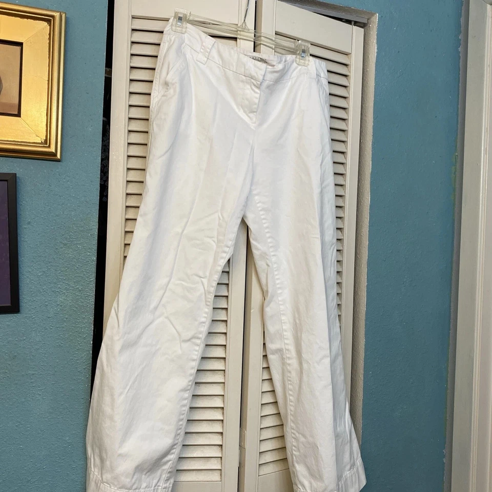 Pantalones elásticos blancos para mujer NEW YORK & CO talla 10 mezcla de algodón spandex Foto 1 de 3