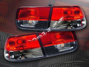 Fit For 1996-2000 Honda Civic Tail Lights Red Smoke 2D Coupe 99 98 97 