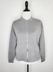 ALEXANDER WANG Bomber Jacket Women's Small Heather Gray Zip-Front Knit Excellent - Picture 1 of 10
