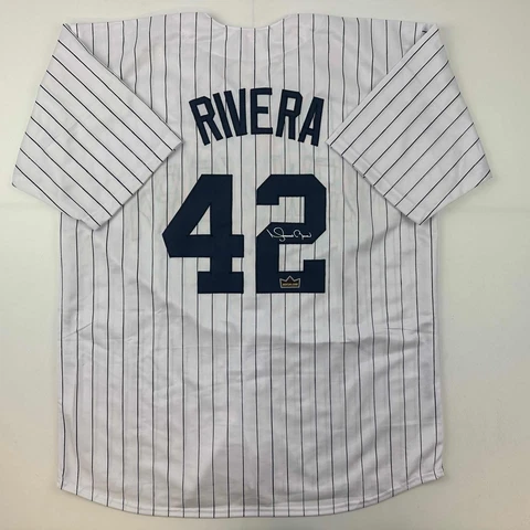 Facsimile Autographed Mariano Rivera New York Pinstripe Reprint Auto Jersey XL Cover